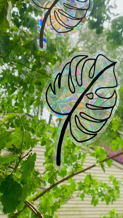Monstera Leaf Suncatcher Window Cling